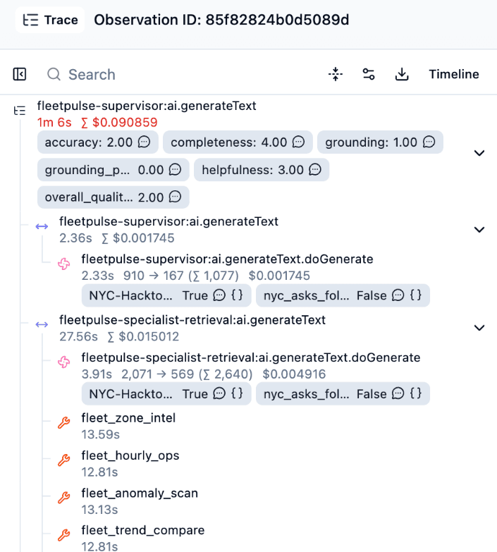 Trace produced with the Langfuse skill